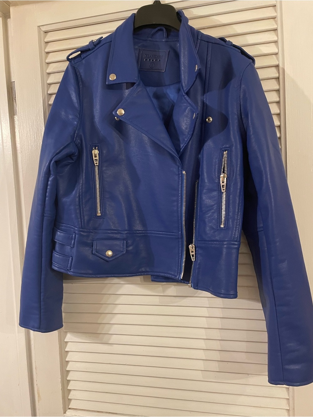 Blank NYC Electric Blue Moto Leather Jacket